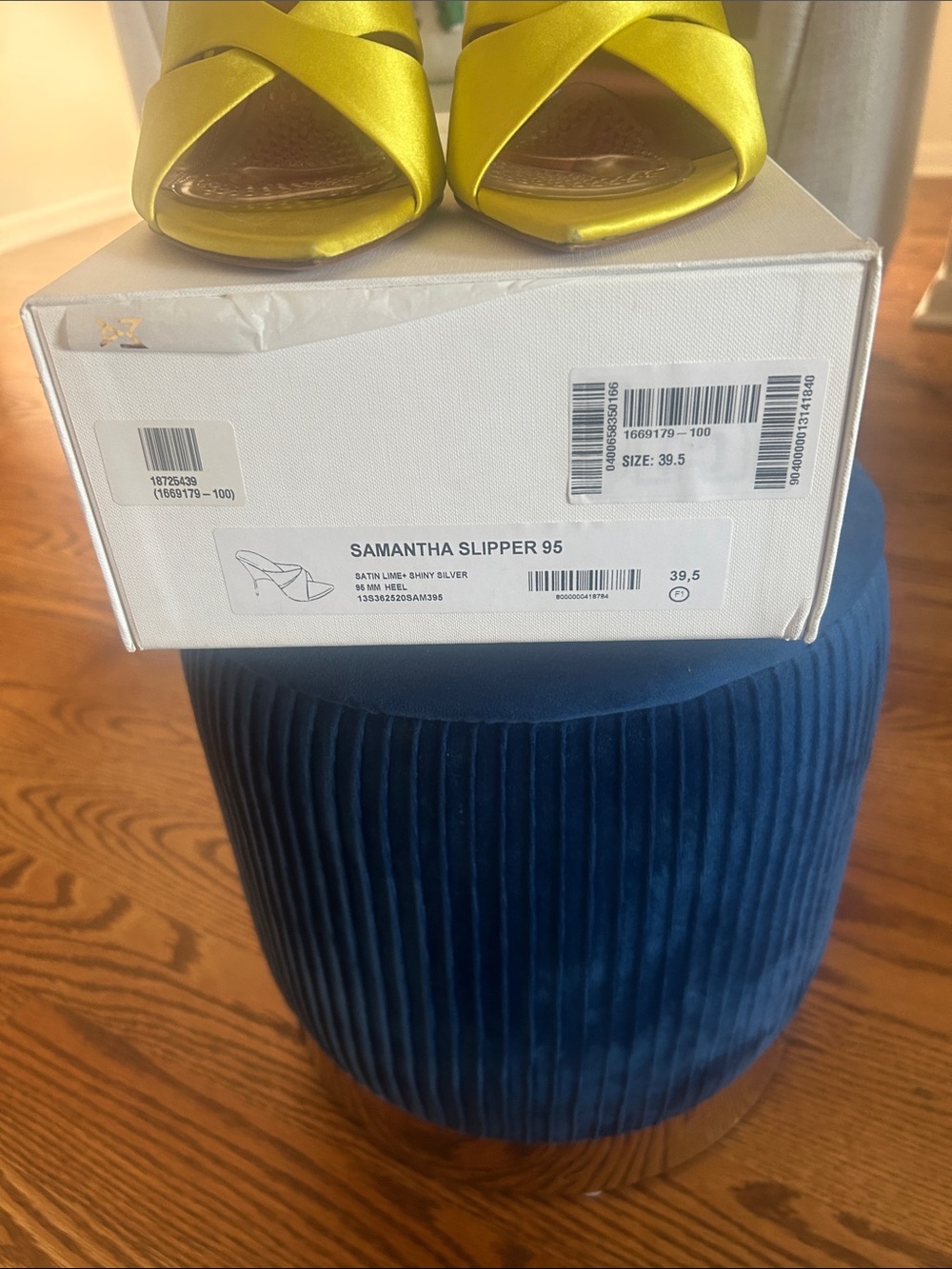 Samantha Slipper 95 Yellow Satin Heeled Slippers